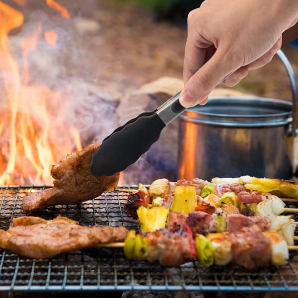 Grillklyper for matlaging, servering av salat, kjøkken, grilltilbehør, svart