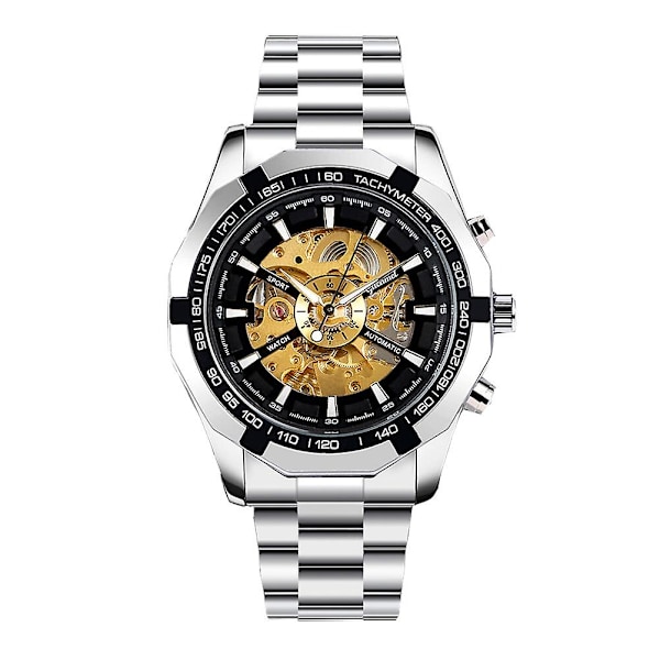 Automatisk Armbåndsur for Menn, Lærreim, Synlig Mekanisme, Fargerik 20X4.5CM Colorful 20X4.5CM