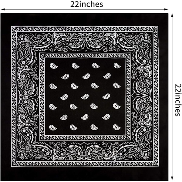 3-pack Multifunktionella Bandanas Paisley Mönster Cowboy Huvudband Halsduk Unisex Huvudbonad