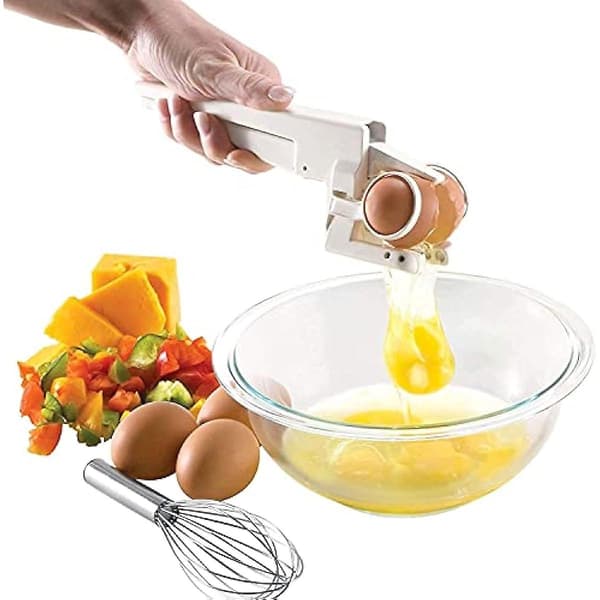 Visp Äggseparator Äggskärare Köksredskap Handhållen Äggknäckare Separator