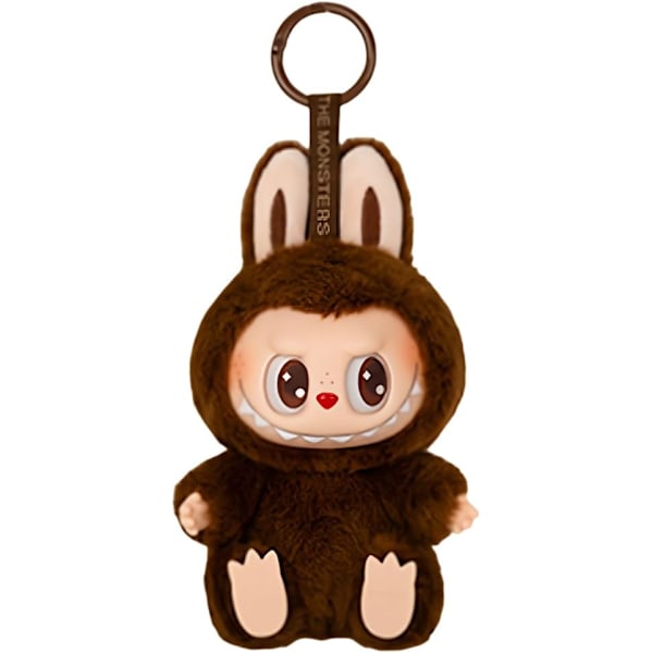 Labubu Popmart Plussinen Avaimenperä, Monsteri Avaimenperä Pehmolelu, 17cm Makronit Vinyl Face Story Hahmot Keräilyhahmot (Ruskea Zimomo Kaksi) brown zimomo two
