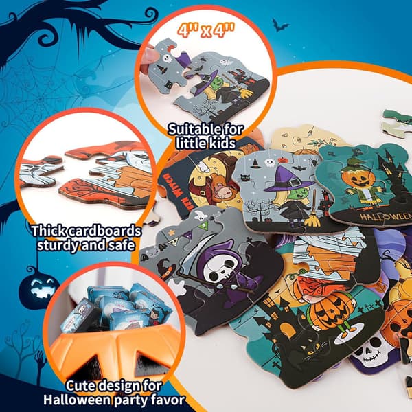 Halloween Puslespil Spøgelse Græskar Heks Papir DIY Pædagogisk Legetøj til Børn Halloween puzzle set