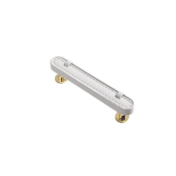 Läder skåpshandtag Möbelhandtag VIT 96MM vit white 96mm