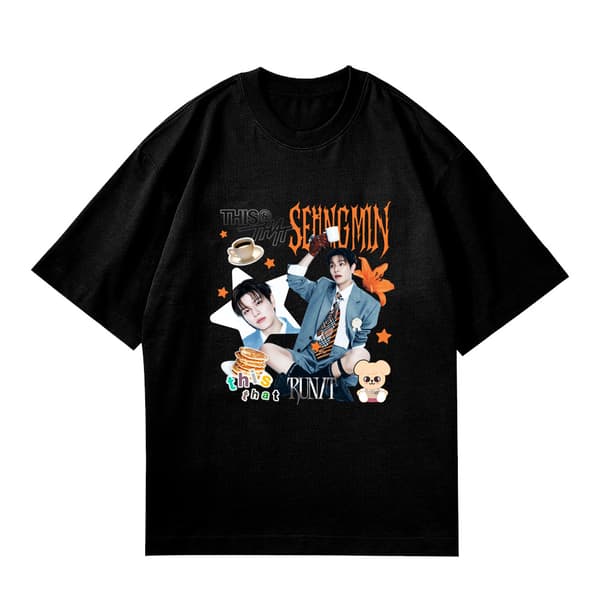 LÖST SITTANDE SOMMAR-T-SHIRT MED SCENTRYCKSDESIGN Black Squirrel M