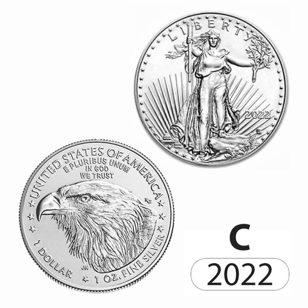 Forgyldt samleobjekt Statue of Liberty Souvenir Usa Coin Collection Gave ørnehoved sølv