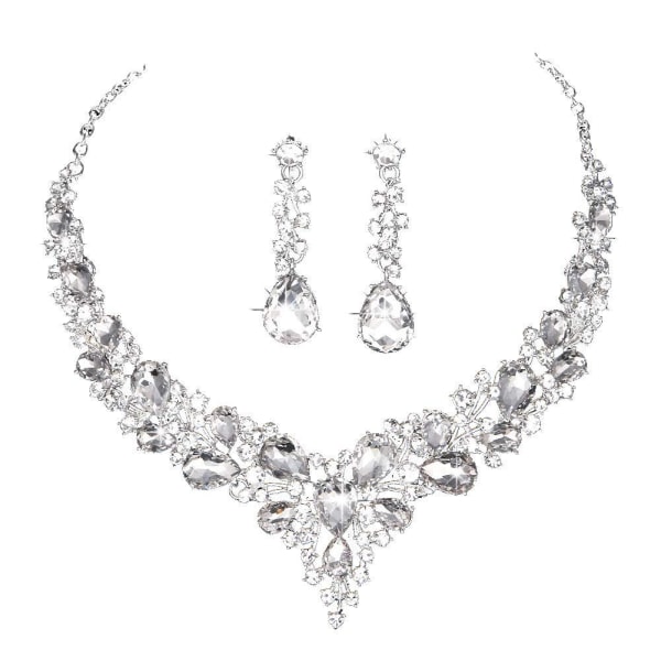 Østrigske brude krystal halskæde og øreringe smykker gaver med brudekjoler
