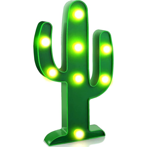 LED Nattlys LED Kaktuslys Bordlampe Lys for Barnerom Soverom Gave Fest Hjem Dekorasjoner Grønn