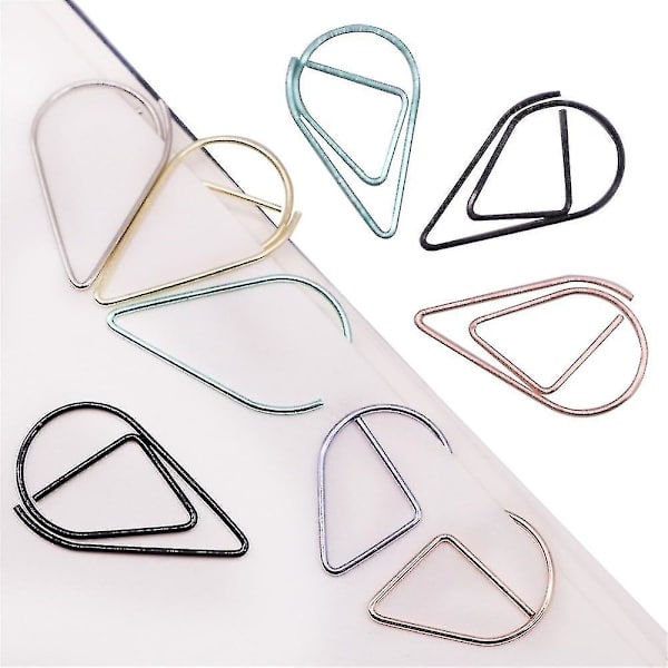 Metaldråbeformet papirclips (farve: guld)