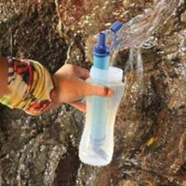 Bärbar utomhusvattenrenare 1000L Personlig vattenrenare Överlevnadsfilter Halm Camping Vandring