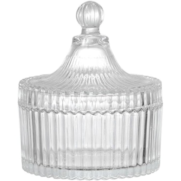 Sukkerskål med låg Dekorativ sukkerskål Krystal dækket sukkerskål Apotekerglas krukke Bryllup sukkerskål buffet krukke Teltformet fødevarekrukke (Klar)