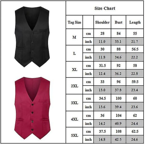 Herre Single Breasted Single Breasted Waistcoat Formel Business Waistcoat Grå XL