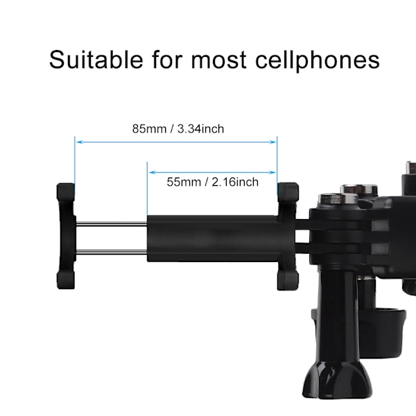 Portabel Teleskopisk Selfie Stick Stativ Bluetooth Fjärrkontroll Mobiltelefonklämma Kit