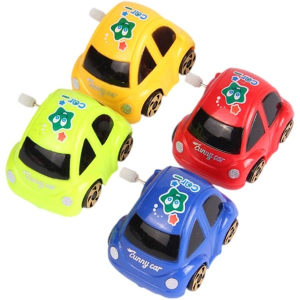 Playset 4pcs Car Wind Up Toys, Mini Overturn Walking Clockwork Toy Car Models