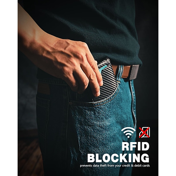 Herre Pung - Slankt Læder - RFID Blokerende Pung til Mænd Minimalistisk Bifold Kreditkort Holder med Gaveæske_xx