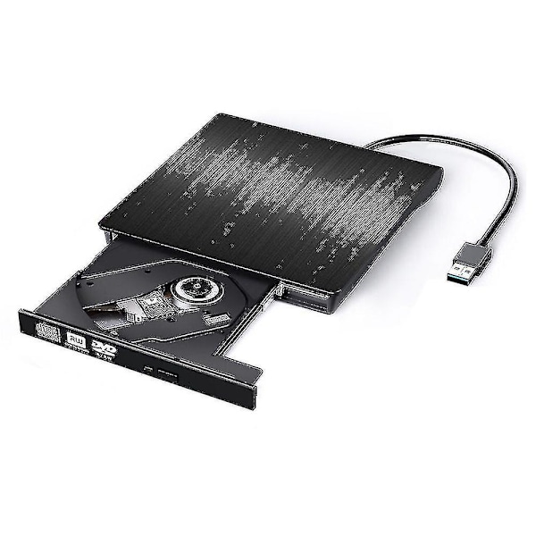Extern CD/DVD-enhet USB 3.0 Bärbar CD/DVD +/-RW-enhet Slank CD/DVD-ROM Omskrivare Brännare CD/DVD-spelare för Laptop Desktop Macbook PC Windows L