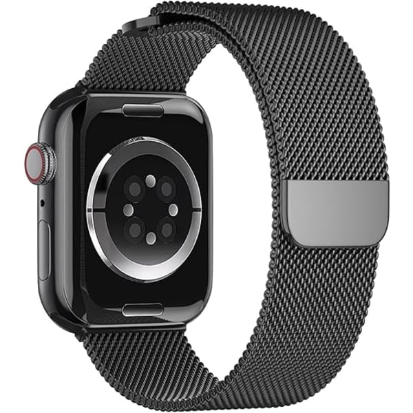Rem för Apple Watch 41mm 40mm 38mm Dubbel Magnetisk Justerbar Ersättningsrem för iWatch Serie 9 8 SE 7 6 5 4 3 2 1 black