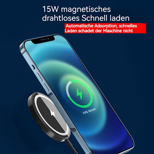 Trådløs lader 15W Magnetisk trådløs lader, ladestasjon