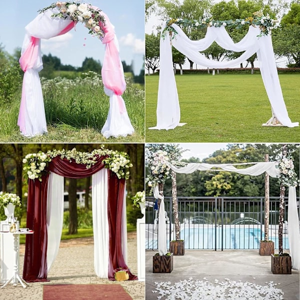 Bryllupsgardin hvit bryllupsbue draperingsstoff tyllstoff, chi