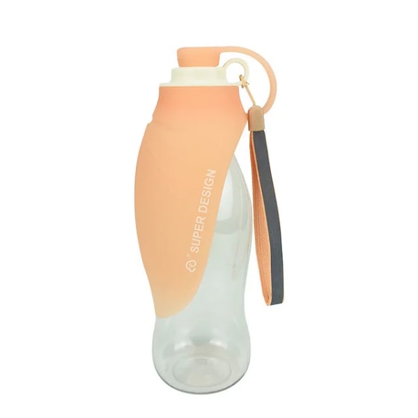 Bærbar reisehundskål med vannflaske orange