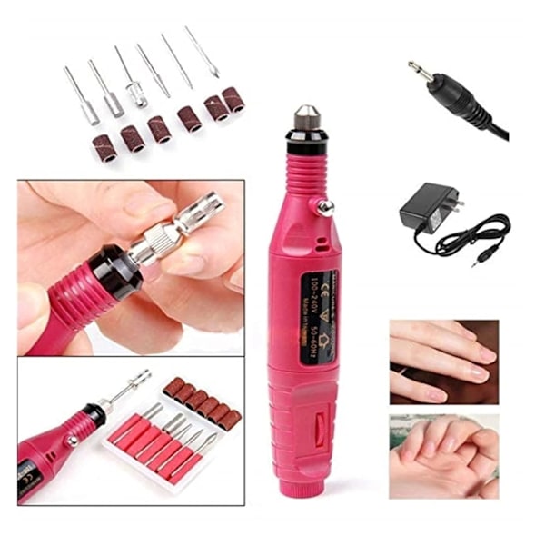 Nagelfil med 6 delar (Elektrisk) Svart