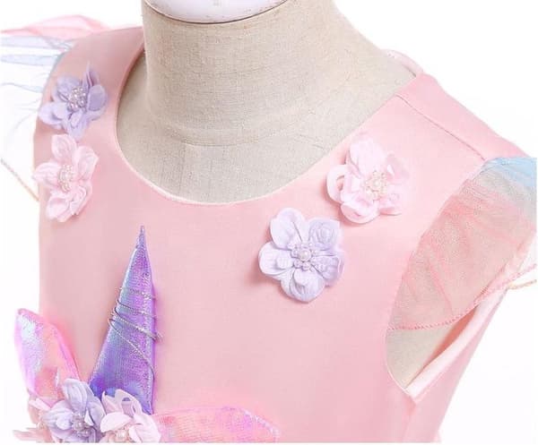 Vinterprinsessekjole for barn, rosa varm glitterkostymefestkjole for jenter Roze 110