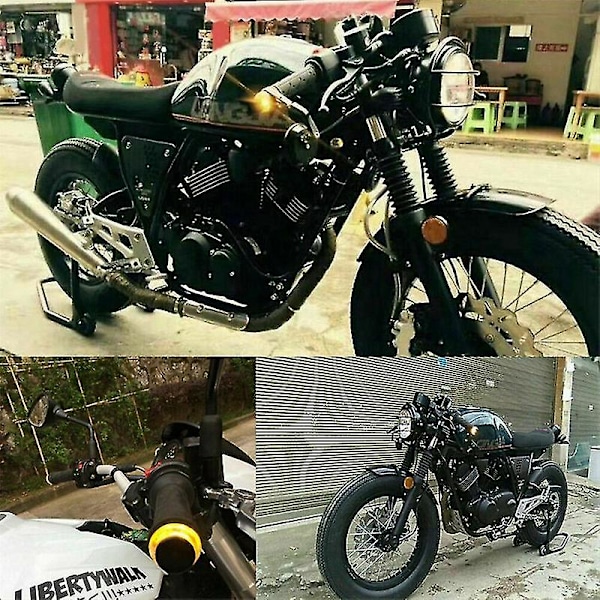 2x Motorsykkel Blinklys LED Lys Indikator Styre Ende Håndtak Stanglampe