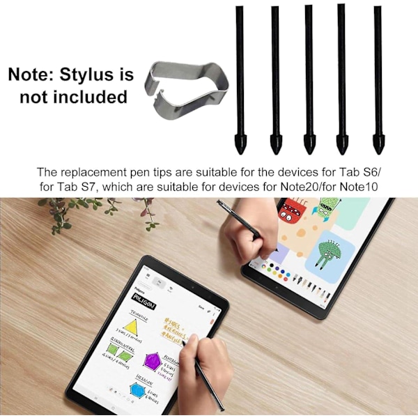 25 st Stylus Refill Ersättnings Stylus Touch Pen Spets Ersättningsstift för Galaxy Note20/Note10/Tab S6/Tab S7-Svart