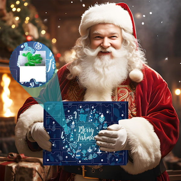 iZoeL Fiske-Julkalender 2024 - Fiskebete Set, Fiskeutrustning för Vuxna Män Pojkar, Fisketillbehör (24 st) A