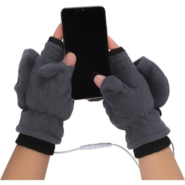 USB oppvarmede hansker votter for kvinner menn Vaskbare dobbeltsidige elektriske varme termiske hansker unisex