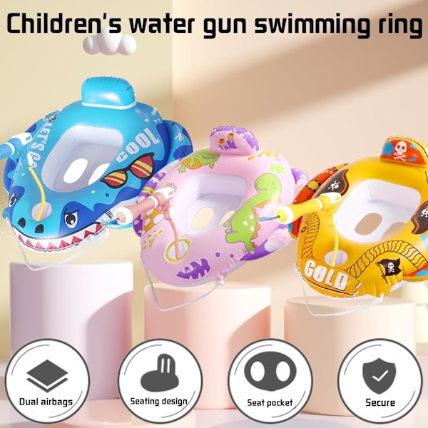 Baby Buoy Vattenpistol, Barnpoolstol Badring Baby Buoy för Uppblåsbar Uppblåsbar Flytande Simtränare för Barn 3-8 År