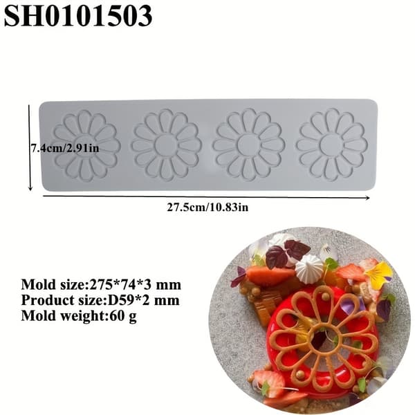 Silikonspetsformar & Blomfondantformar för tårtchokladgodisdekoration 1502