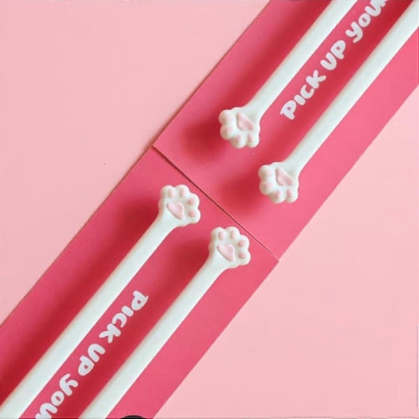 Katt Poter Spisepinner Søte & Unike Rosa Potetrykk Gjenbrukbare Sklisikre Spisepinner _xx