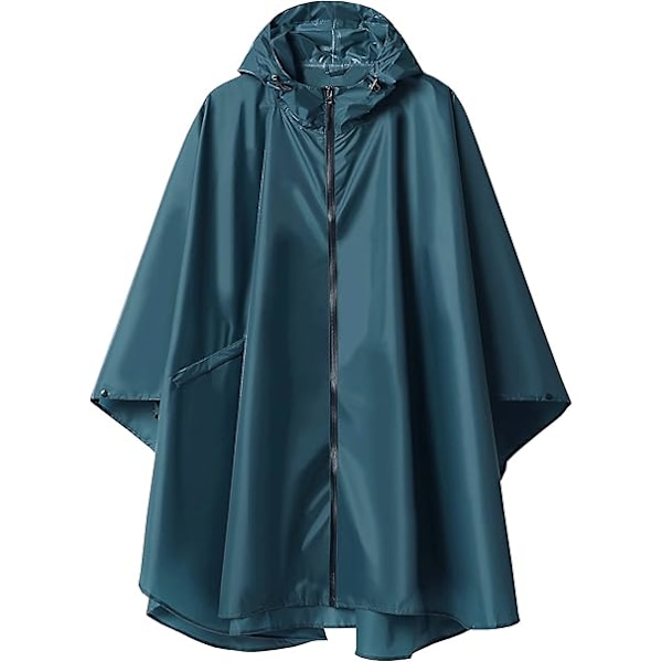 Vandtæt regnponcho til voksne udendørs med hætte, vandtæt poncho til kvinder med lynlås, festivalponchoer, vandtætte lange vandtætte kapper