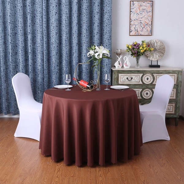 120 tum rund bordsduk Tvättbar polyester bordsduk dekorativ cover för bröllopsfest middagsbankett (120 tum, vit)