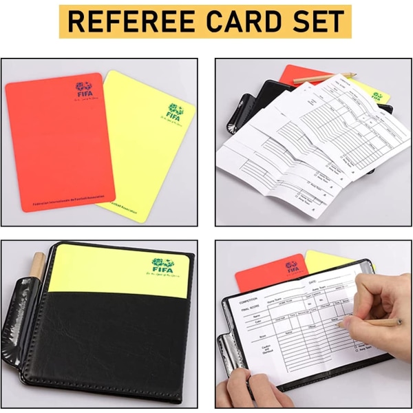 Jalkapallourheilun set PCV Punaisen kortin keltainen kortti kynä- ja case , tuloskirjat, täydellinen jalkapallopeliin