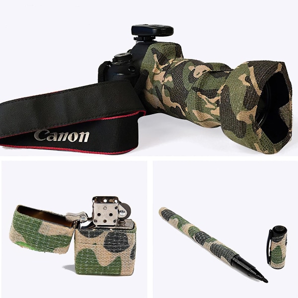 Camouflage tape, 7 ruller Multifunktionel selvklæbende ikke-vævet strækbandage til jagtgeværer Camping Wrap Protect (7 farver)--