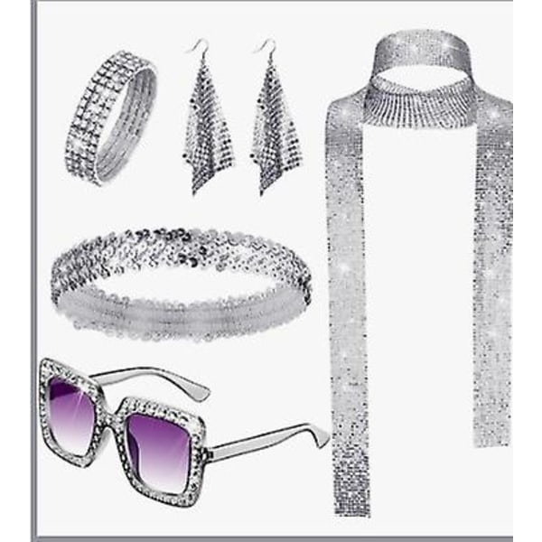 1 Set Disco Bachelorette Party Tillbehör 70-tals Disco Tillbehör 70-tals Smycken för Kvinnor