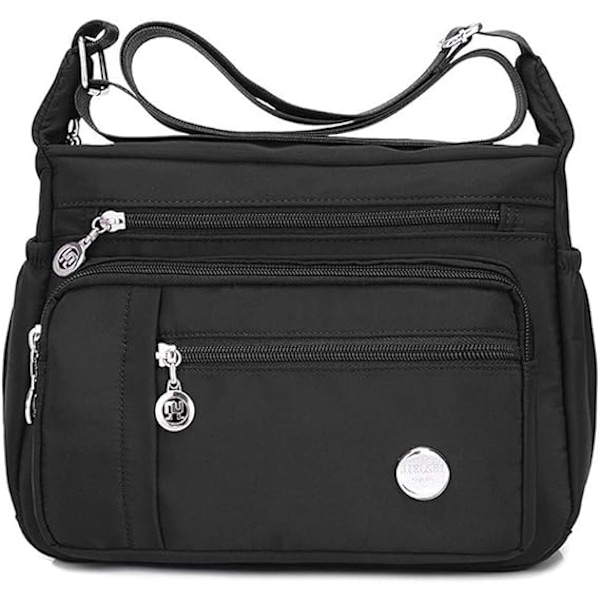 Axelväska för damer, rymlig väska med flera fickor, crossbody-väska för damer, modeväska med handtag upptill