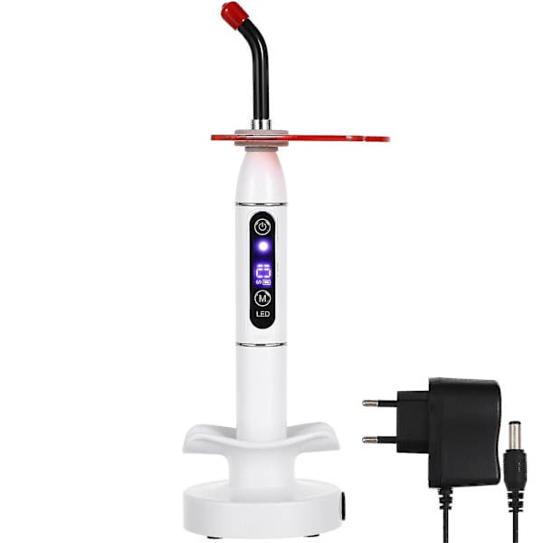 Wireless Rechargeable Dentist Solidification Orthodontics Built-in LED Curing Lamp Machine Curing Lamp With EU Adapter (White)