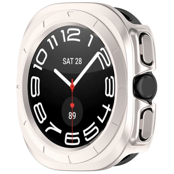 Hårdt PC-etui til Samsung Galaxy Watch Ultra 47mm, Semi-beskyttende armbåndsetui Starlight