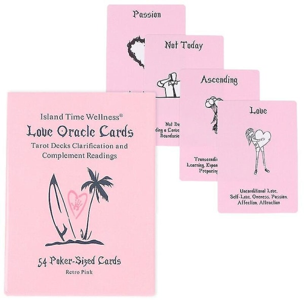 54 stk. Pink Wellness Love Oracle Card Tarot Prophecy Divination Family Party Brætspil