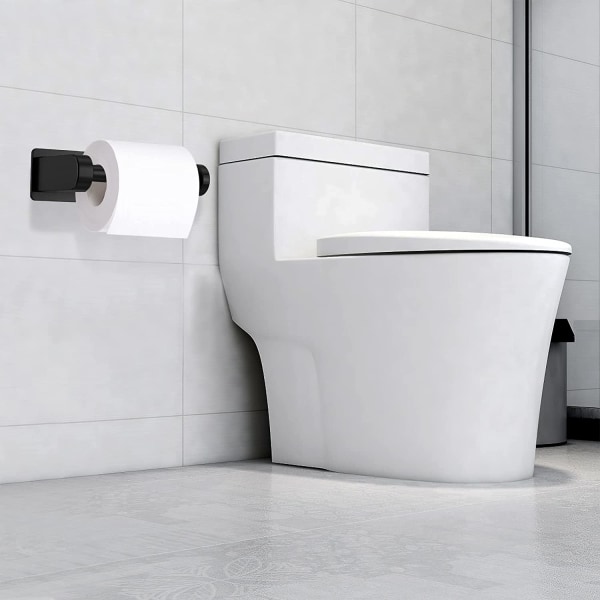 WC-paperiteline ilman porausta, WC-paperiteline ruostumaton teräs itseliimautuva teline keittiöön ja kylpyhuoneeseen, musta