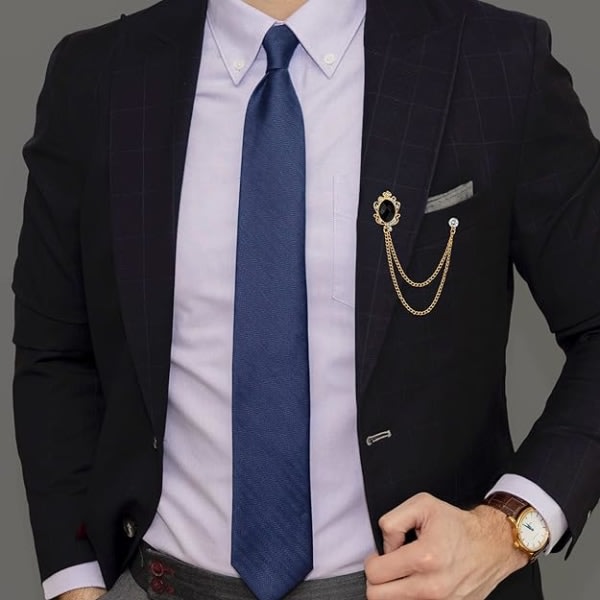4 stk brosje jakkeslagsnål kjede for menn jakkeslagsnåler emblem Hengende kjeder for skjorter Papirklips slipsnåler for kvinner menn dresstilbehør for menn