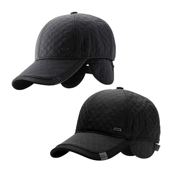 PCS Mellem-aldrende kasket med vindtætte øreflapper SORT&GRÅ - Perfekt black&grey
