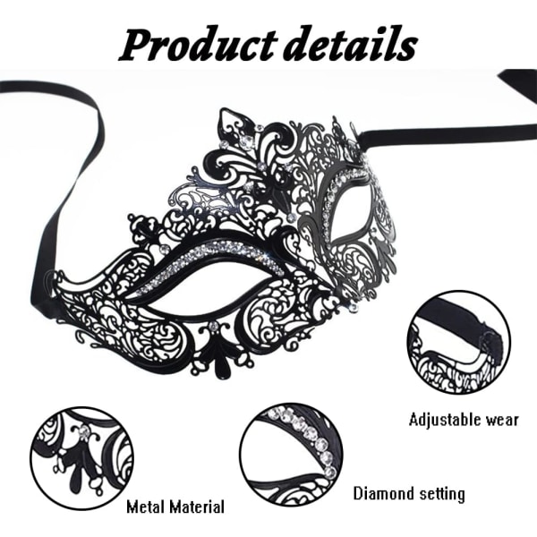 Metal Masquerade Mask Prom Ball Verona Masker Metal Laser Cutting Crystal Mask