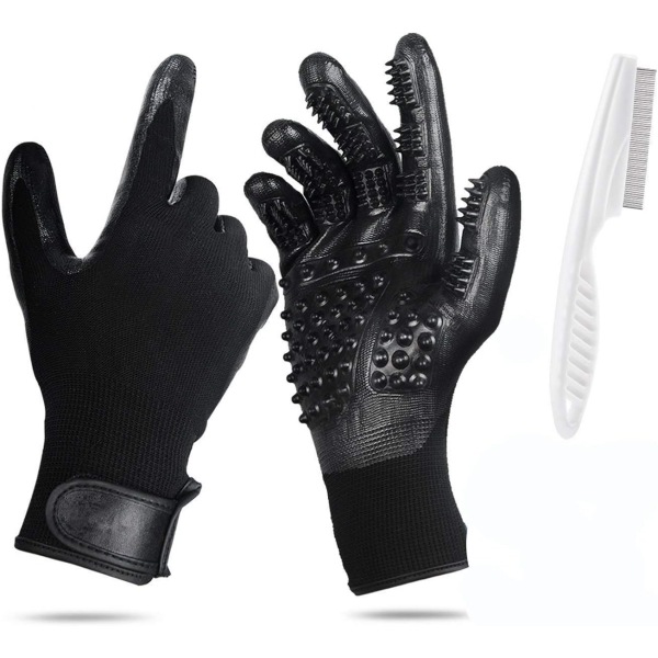 2-pack professionella grooming handskar för hästar, hundar, katter, groomers