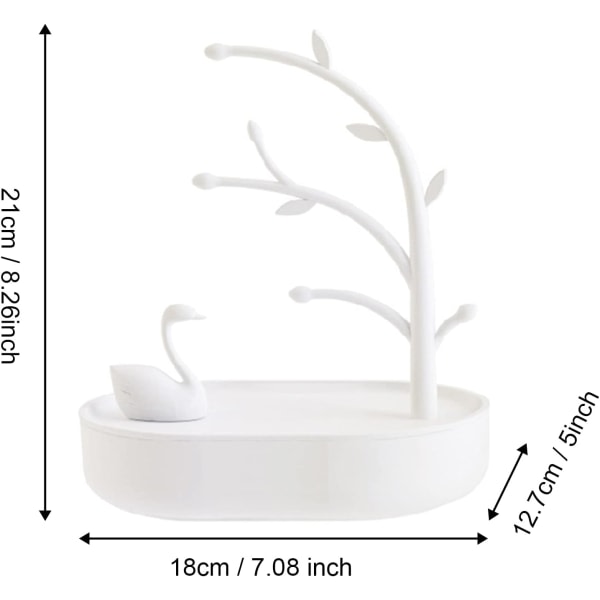 Smykkeæske (hvid, længde 18 cm x bredde 13 cm x højde 21 cm)