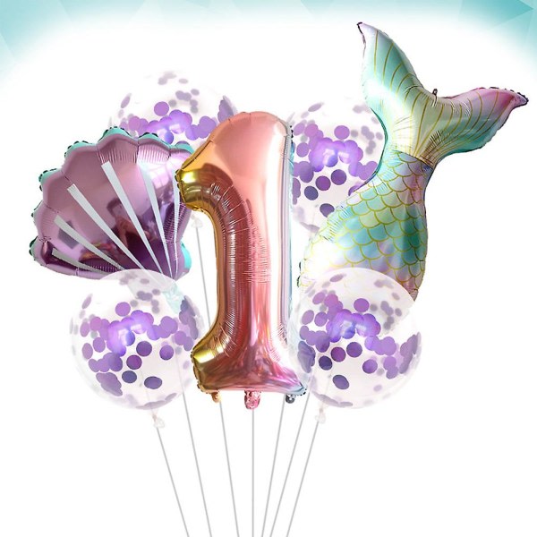 Baby ensimmäisen syntymäpäivän ilmapallot numero 1 ilmapallot kuoripallot violetit ilmapallot 1. syntymäpäivän koristeet (88 x 51 cm, erilaisia ​​värejä)