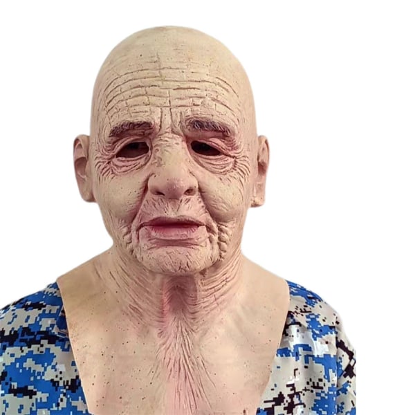 Halloween cosplay bestemor maske fest rekvisitter voksen bald head