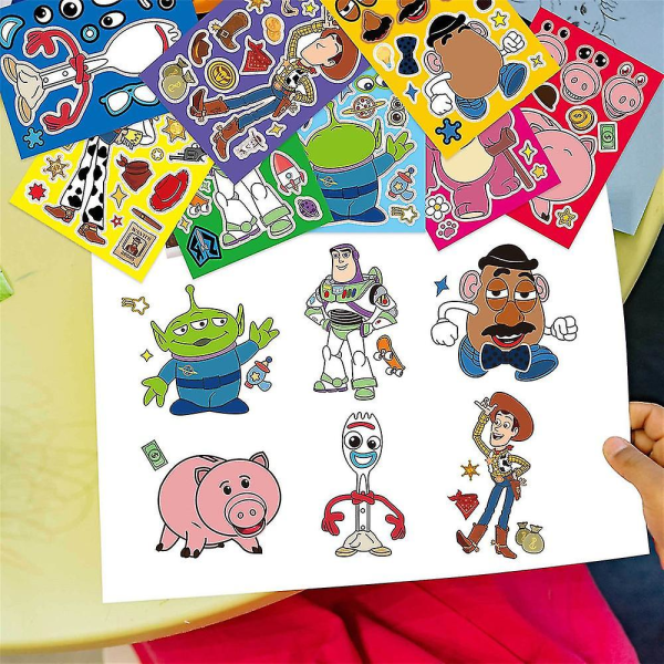 32 stk DIY Toy Story Make-a-face Stickers Pack, Sjove Stickers Decals Sæt Børnelegetøj til festdekoration, belønningsgaver